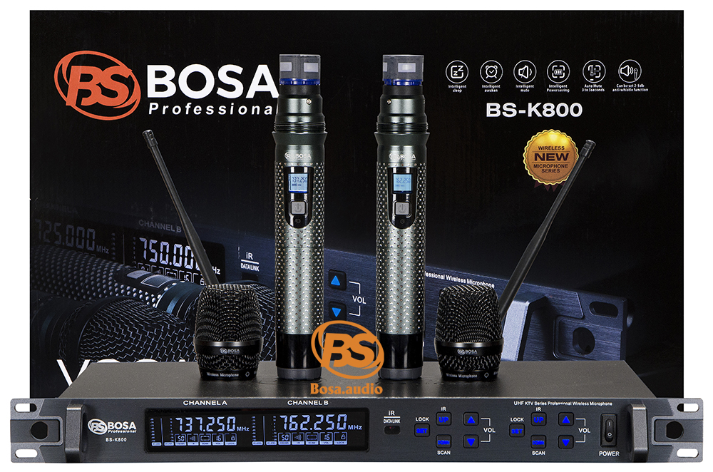 Micro không dây karaoke Bosa BS K800 ( Màu Đen )