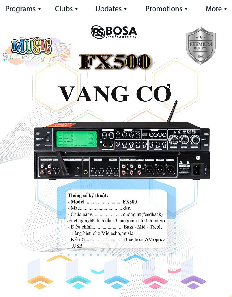 VANG CƠ KARAOKE BOSA FX500