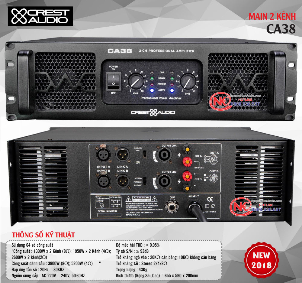 Cục đẩy công suất Crest Audio CA38 