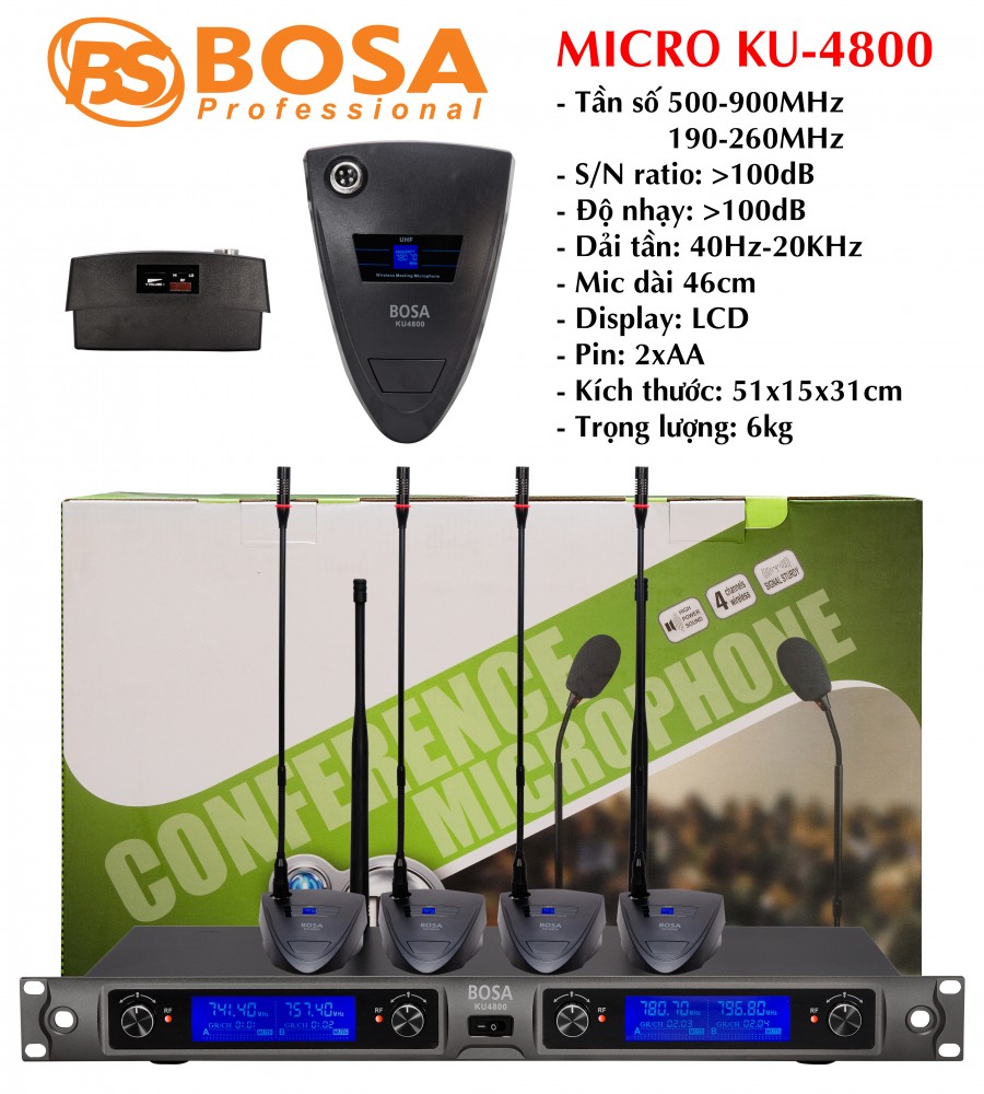Micro hội nghị Bosa KU4800 - 4 mic