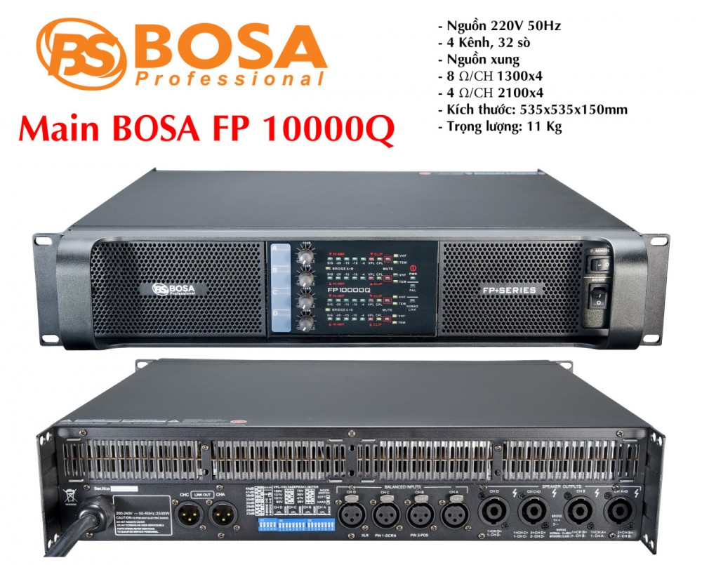 Main Bosa FP10000Q 4 kênh Nguồn Xung