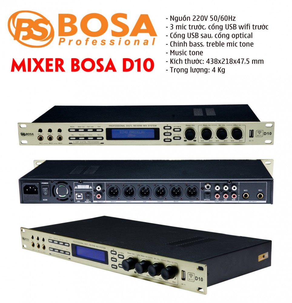 Mixer vang số Bosa D10 New