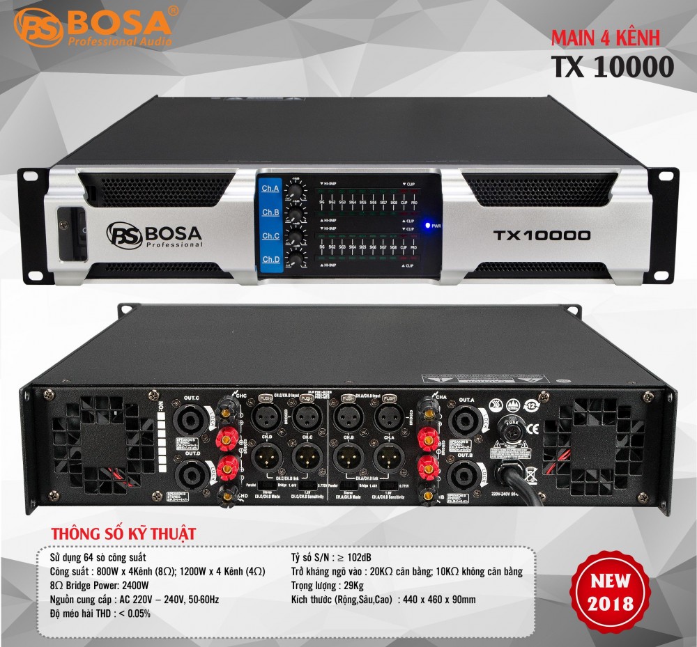 Main Bosa TX10000 -  4 kênh Nguồn Xuyến 