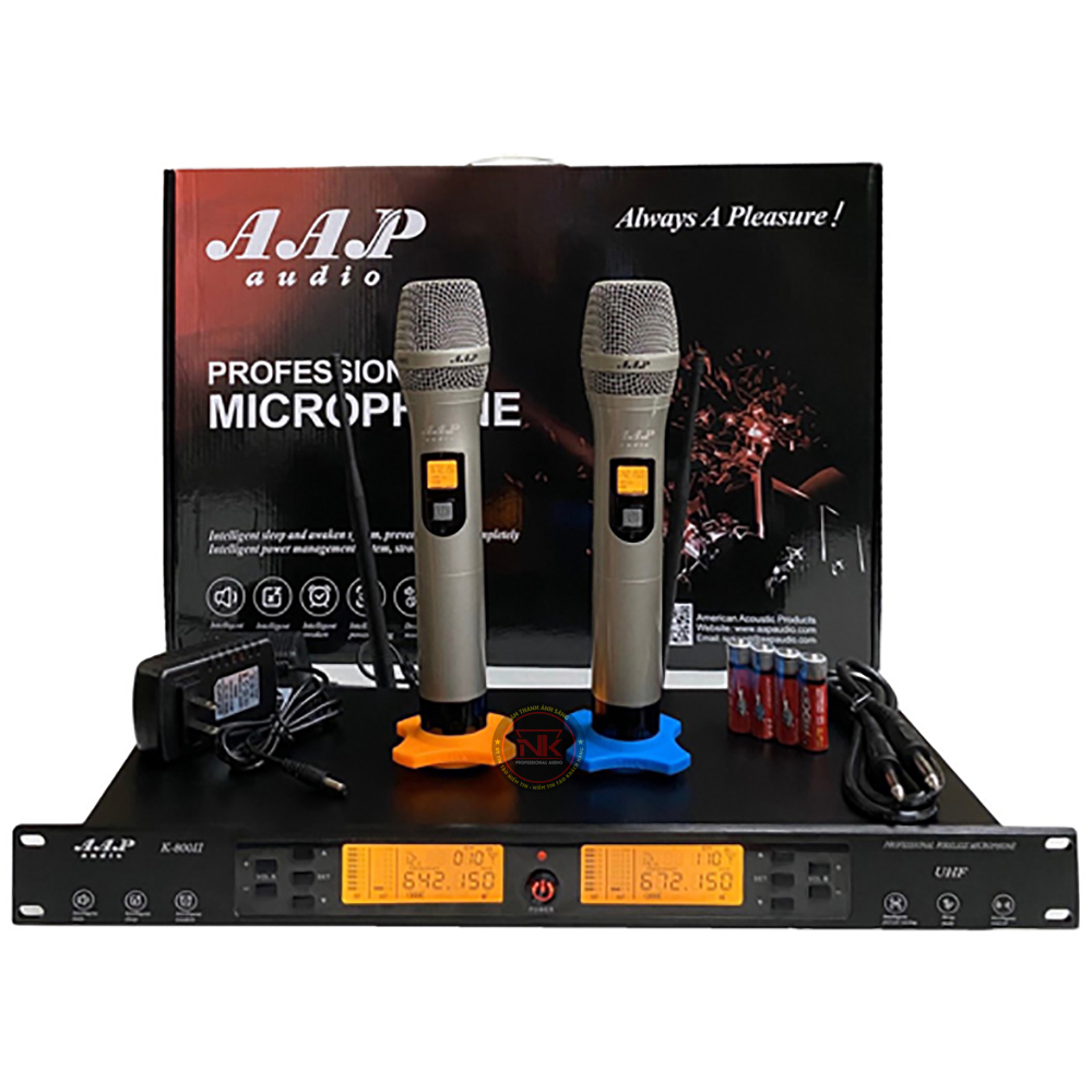 Micro karaoke AAP Audio K800II bảo hành 24 tháng tặng kèm pin sạc