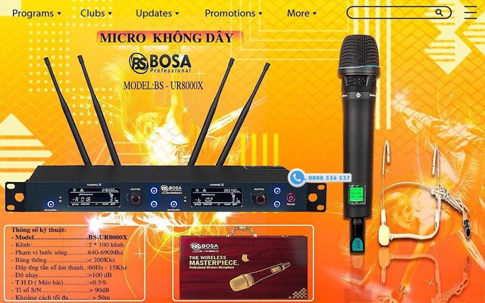 Micro karaoke không dây Bosa UR-8000X