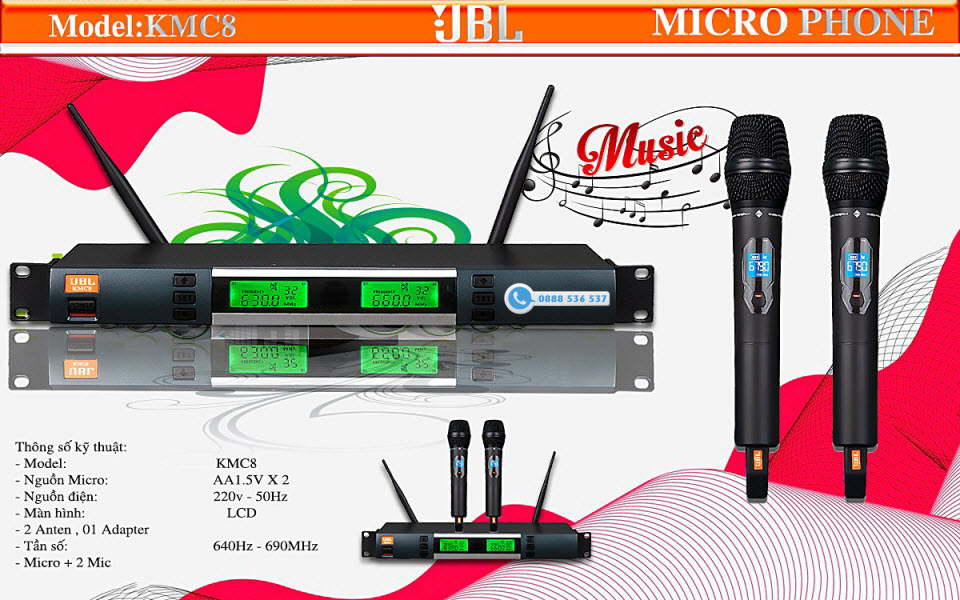Micro không dây karaoke JBL KMC8