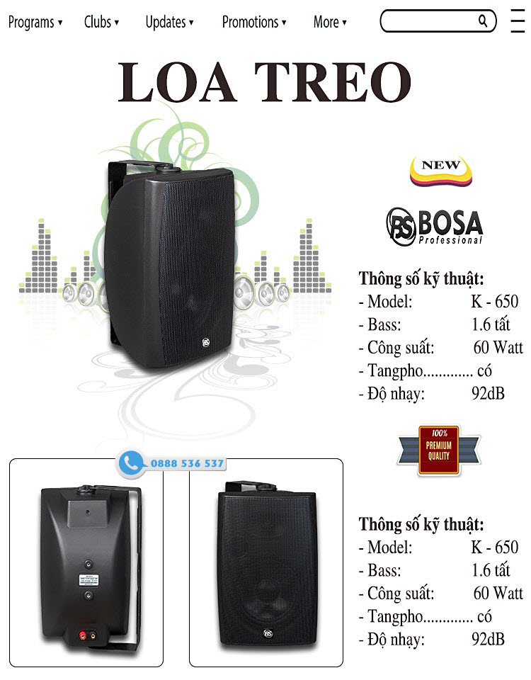 LOA TREO TƯỜNG BOSA K650