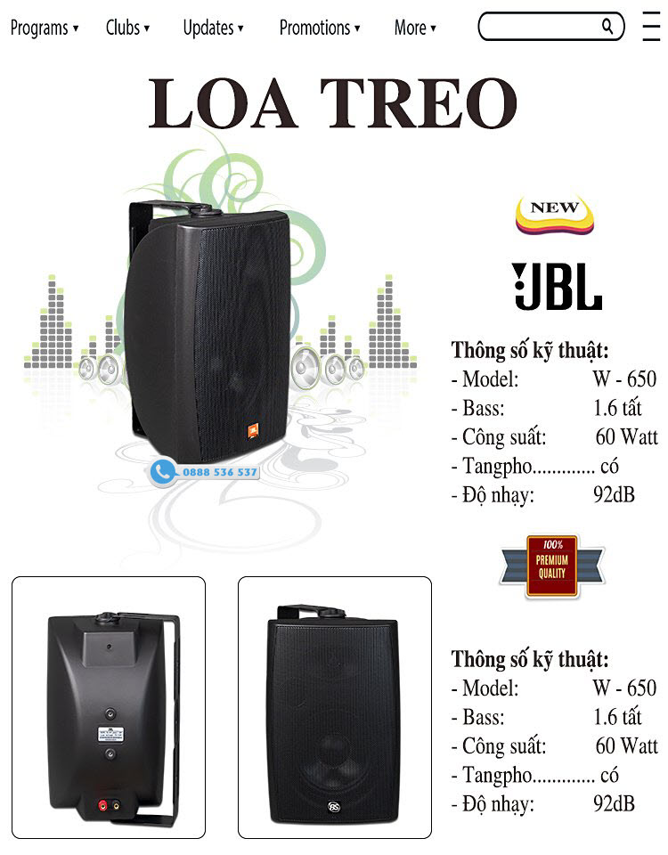 LOA TREO TƯỜNG JBL W650