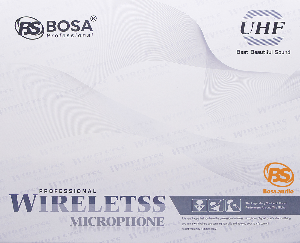 Micro không dây BOSA BK9800 - 4 Sóng Đen