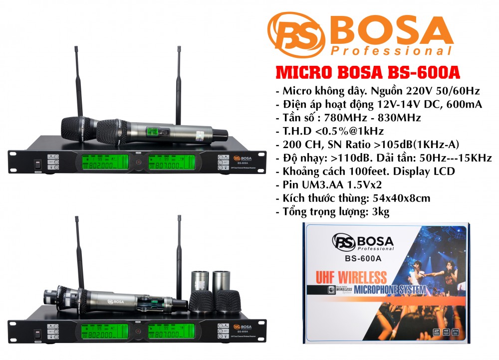 Micro Không Dây Bosa BS 600A
