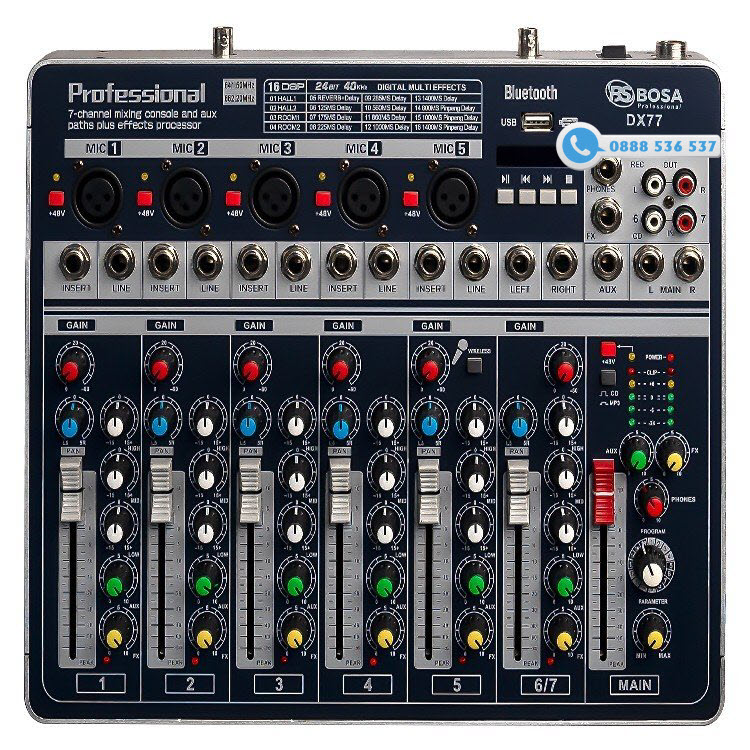 MIXER BOSA DX77 KÈM MICRO KHÔNG DÂY