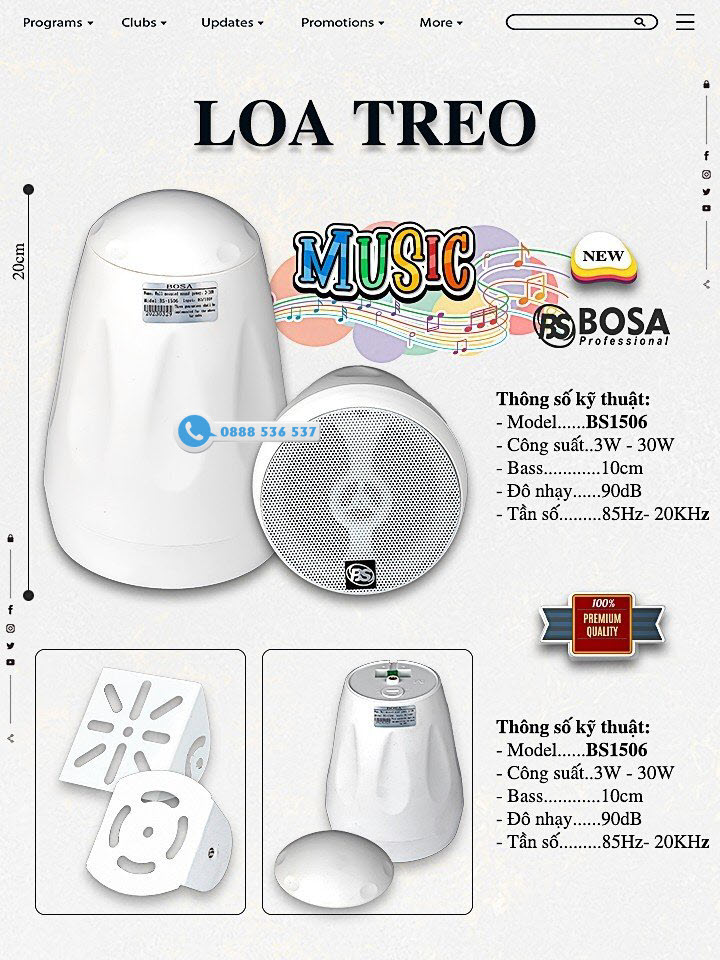 LOA TREO TƯỜNG BOSA BS1506