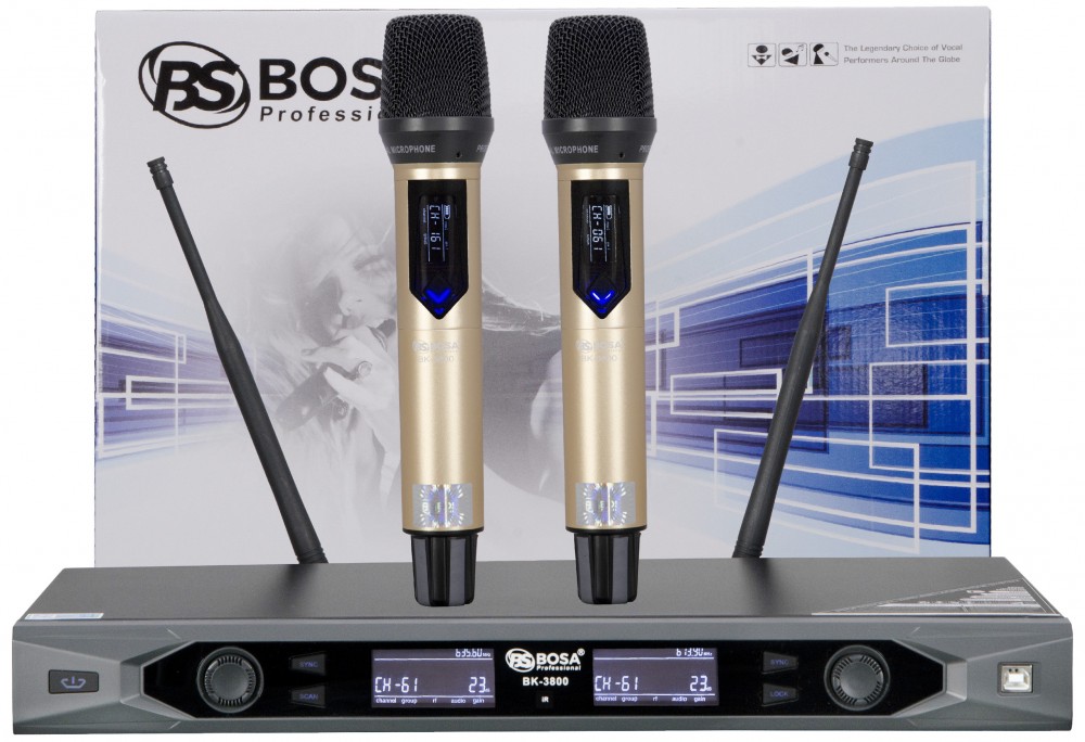 Micro không dây Bosa BK 3800- Mic Vàng