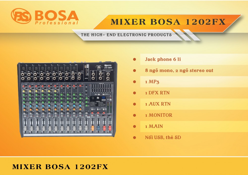 Bàn Mixer Bosa Cao Cấp Live-1202FX