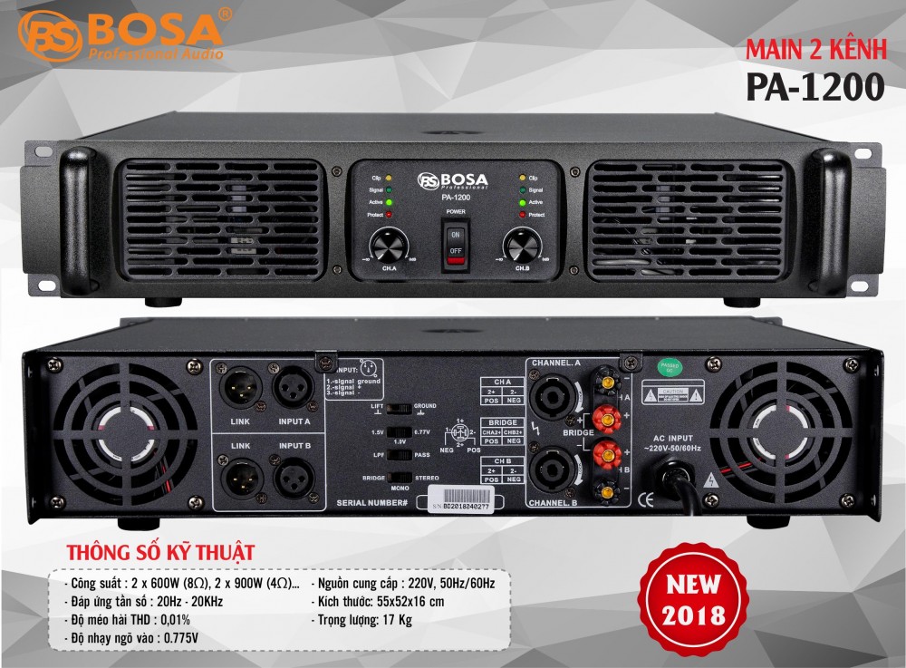 Main 2 kênh Bosa PA-1200