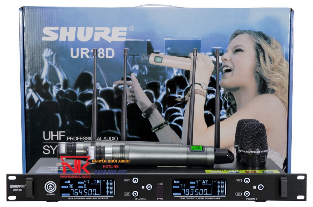 Micro Shure UR18D - 4 sóng