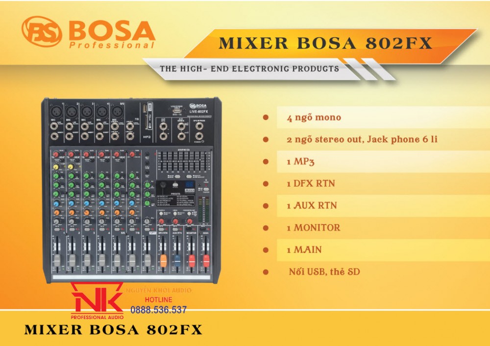 MIXER BOSA LIVE 802FX
