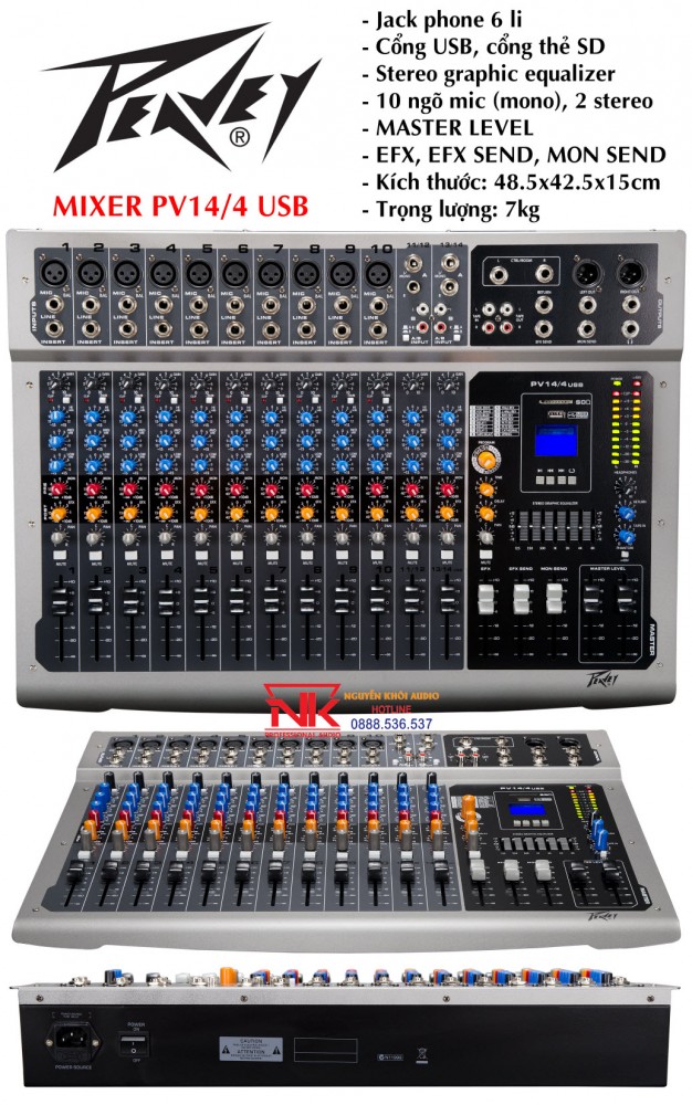 Mixer Bàn Peavey PV14/4 USB