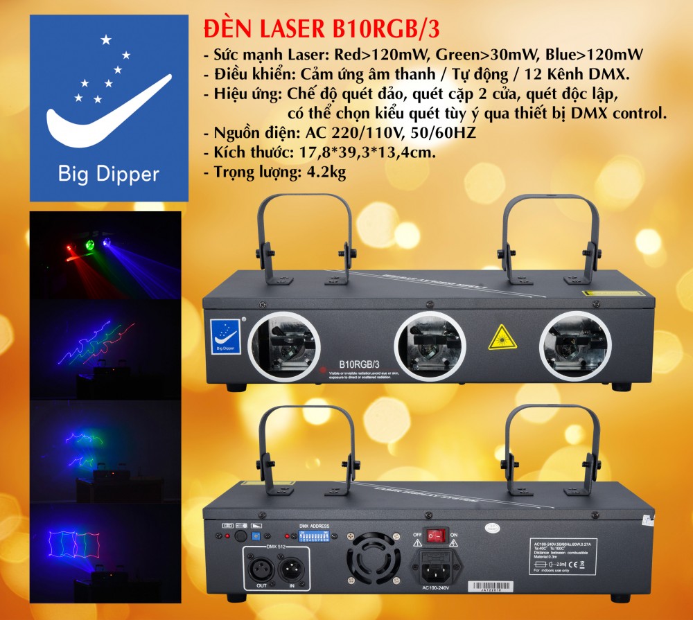 Đèn laser B10 RGB/3