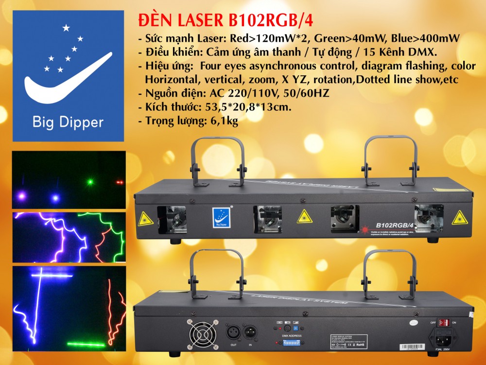 Đèn laser B102 RGB/4