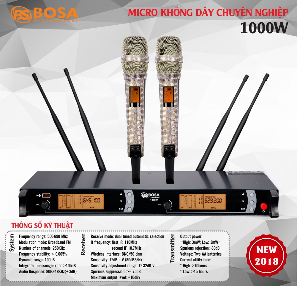 Micro không dây Bosa 1000W