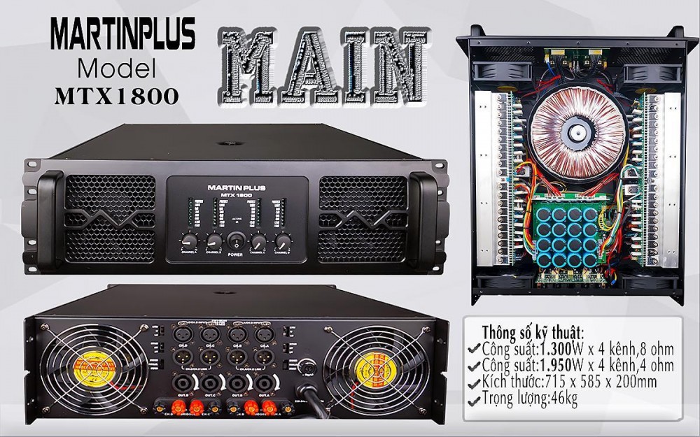 MAIN MARTIN PLUS MTX1800 4K 1500W