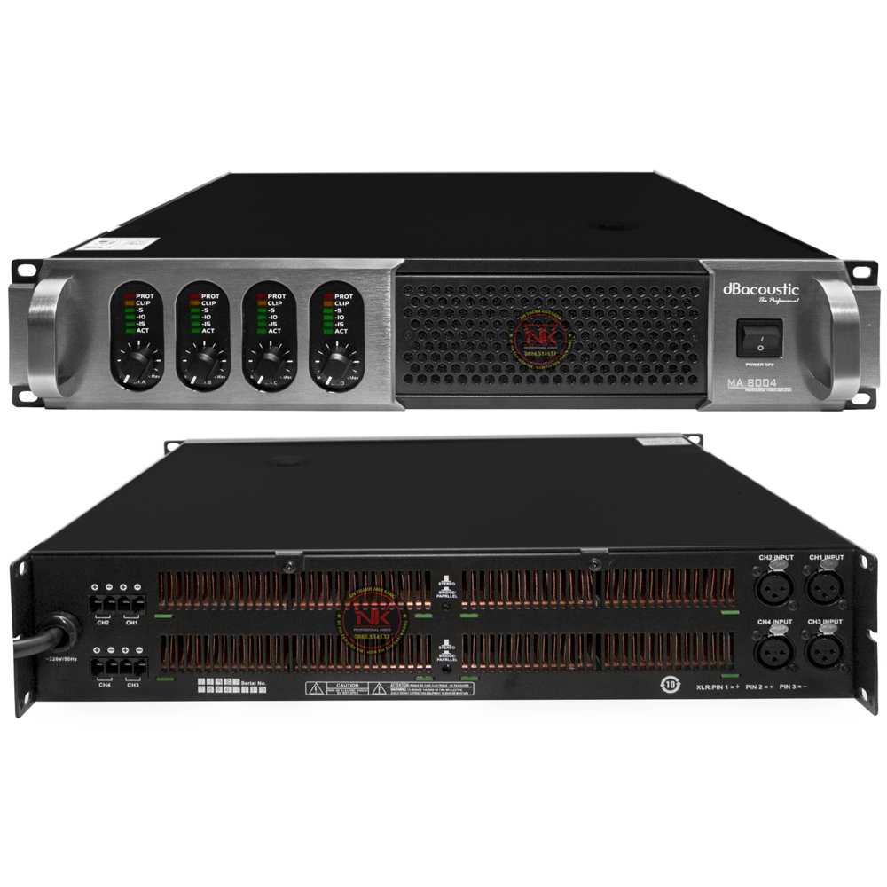 Cục đẩy công suất DB acoustic 4 kênh MA8004