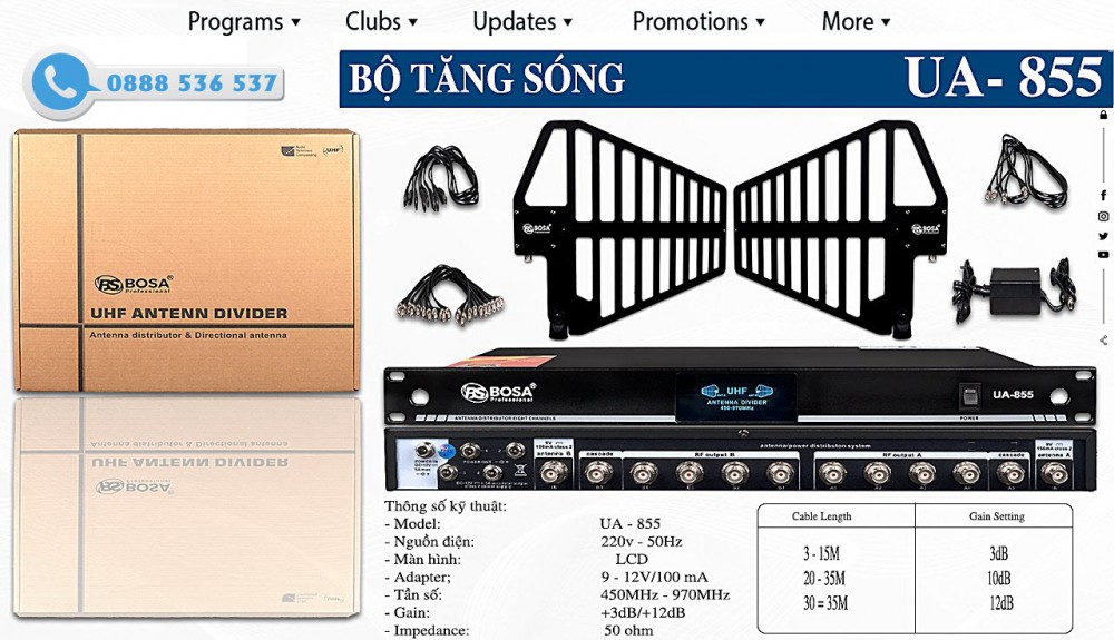 Bộ tăng sóng micro UA-855 Bosa