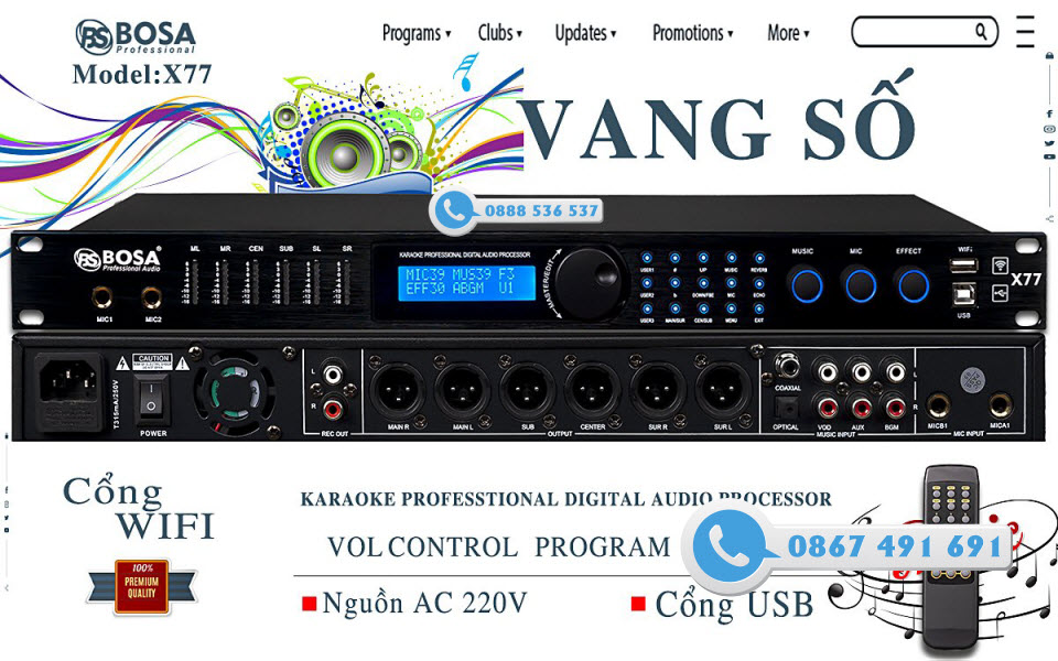 MIXER VANG SỐ KARAOKE BOSA X77