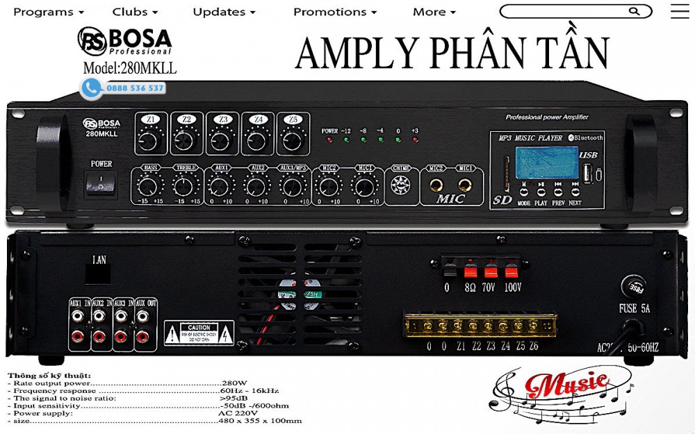 AMPLY PHÂN TẦN BOSA 280KMLL