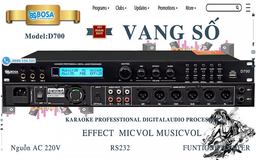 Vang số Karaoke Bosa D700