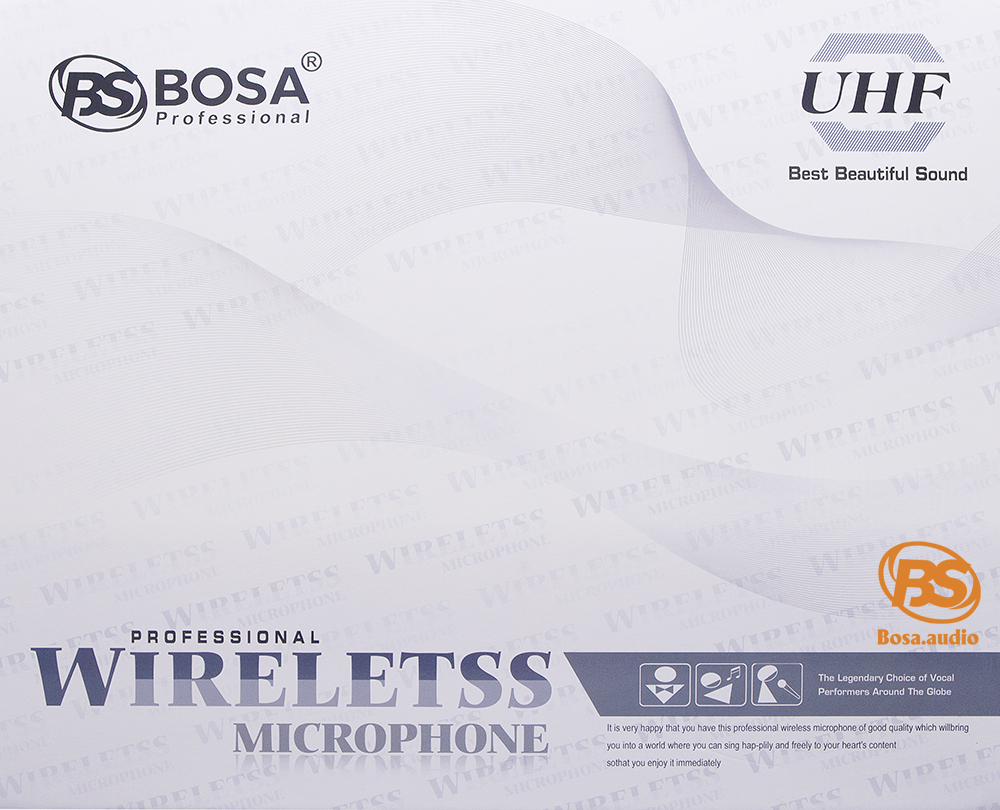  Micro không dây BOSA BK9800 - 4 Sóng Vàng
